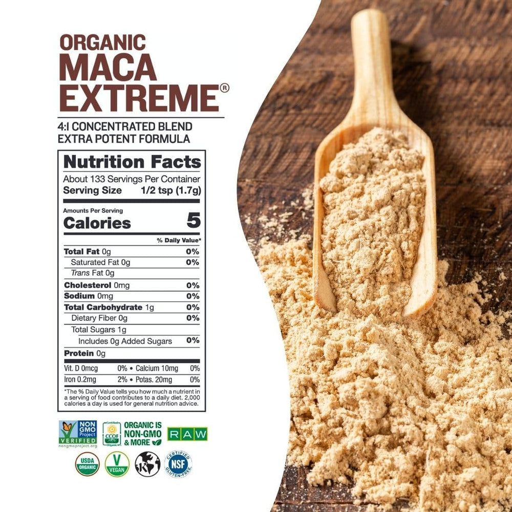 Sunfood Maca Extreme powder supports natural energy and a minerals-rich daily routine