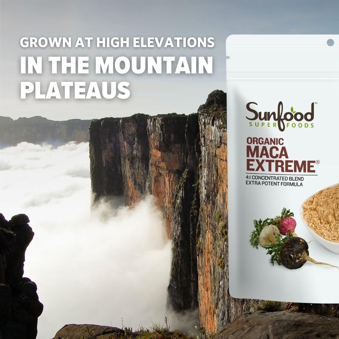 Sunfood Maca Extreme blends into smoothies or bowls for daily nourishment