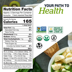 Sunfood Supergreens & Protein powder scoop illustrating easy serving and mixability