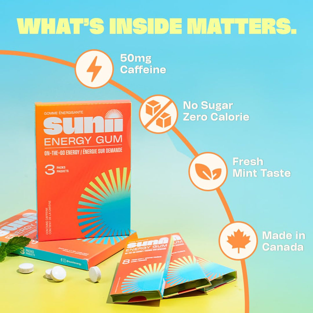 Sunii Energy Gum refreshing mint visual signaling quick focus