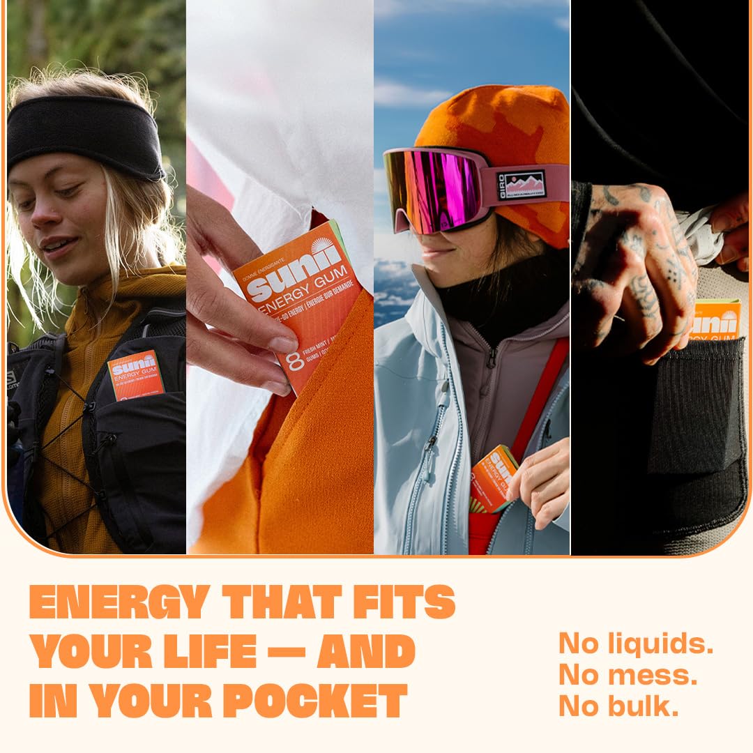 Sunii Energy Gum zero-calorie label on packaging