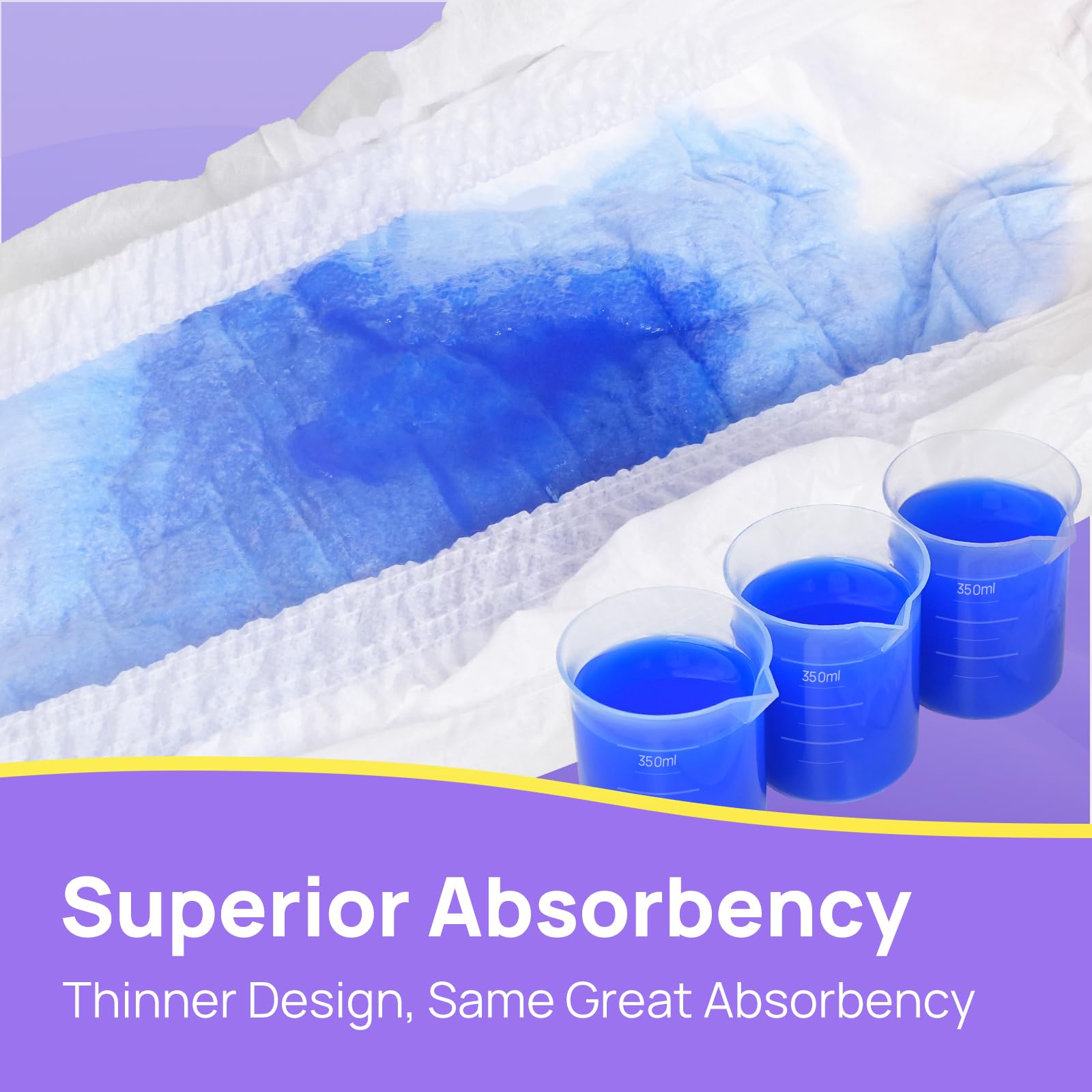 SUNKISS absorbent core locks moisture for lasting dryness.