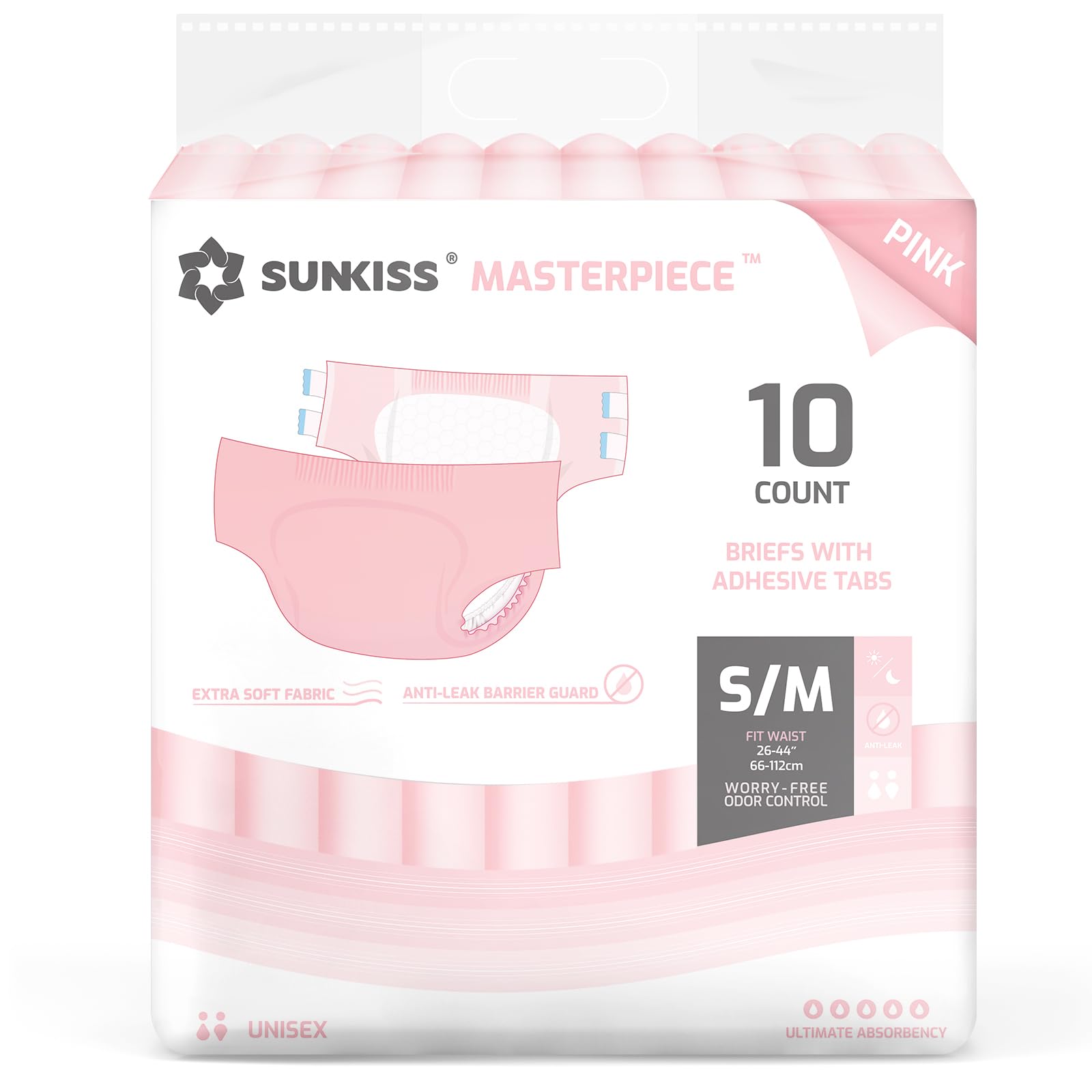 SUNKISS Masterpiece brief front view demonstrates secure fit and full coverage.