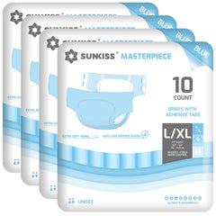 SUNKISS Masterpiece diapers with tabs outer view showing secure closure and full coverage.