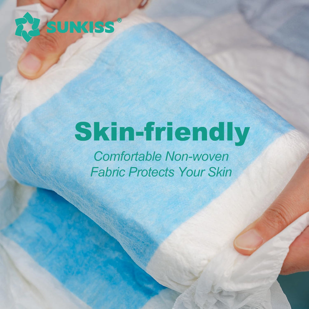 SUNKISS TrustPlus anti-leak guard illustration directing fluid away from skin.