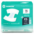 SUNKISS TrustPlus Adult Diapers with Maximum Absorbency | Unisex Tabs, Odor Control, XSmall (15 Count)