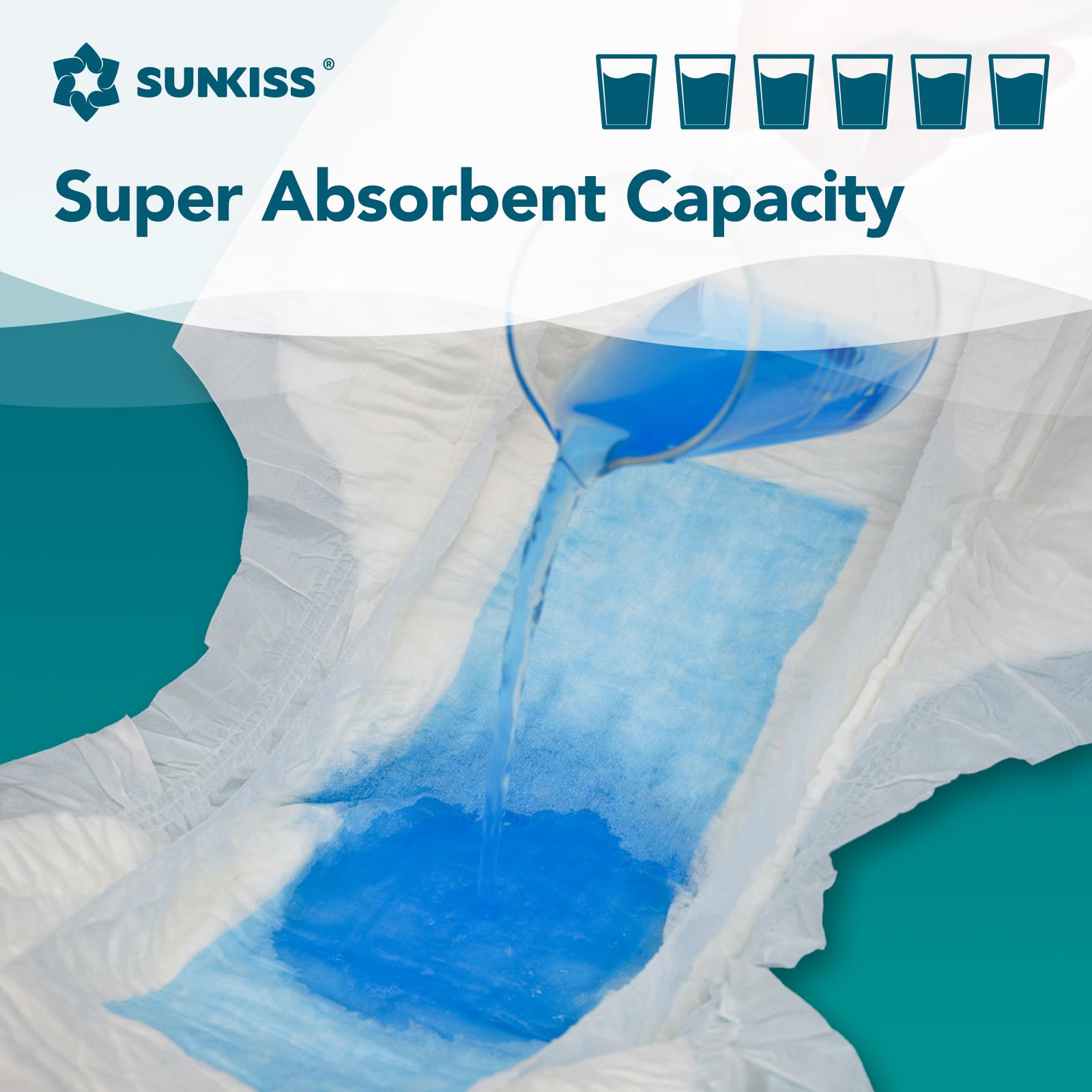 SUNKISS TrustPlus overnight diaper back view shows secure fit and odor control