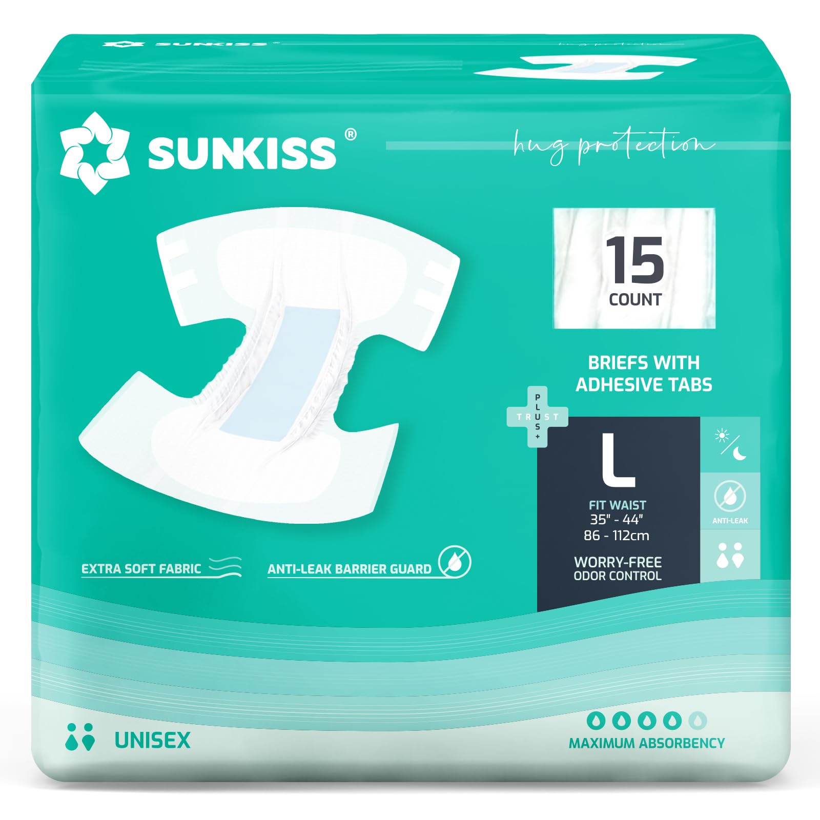Packaging for SUNKISS TrustPlus shows a compact box for discreet daily protection.