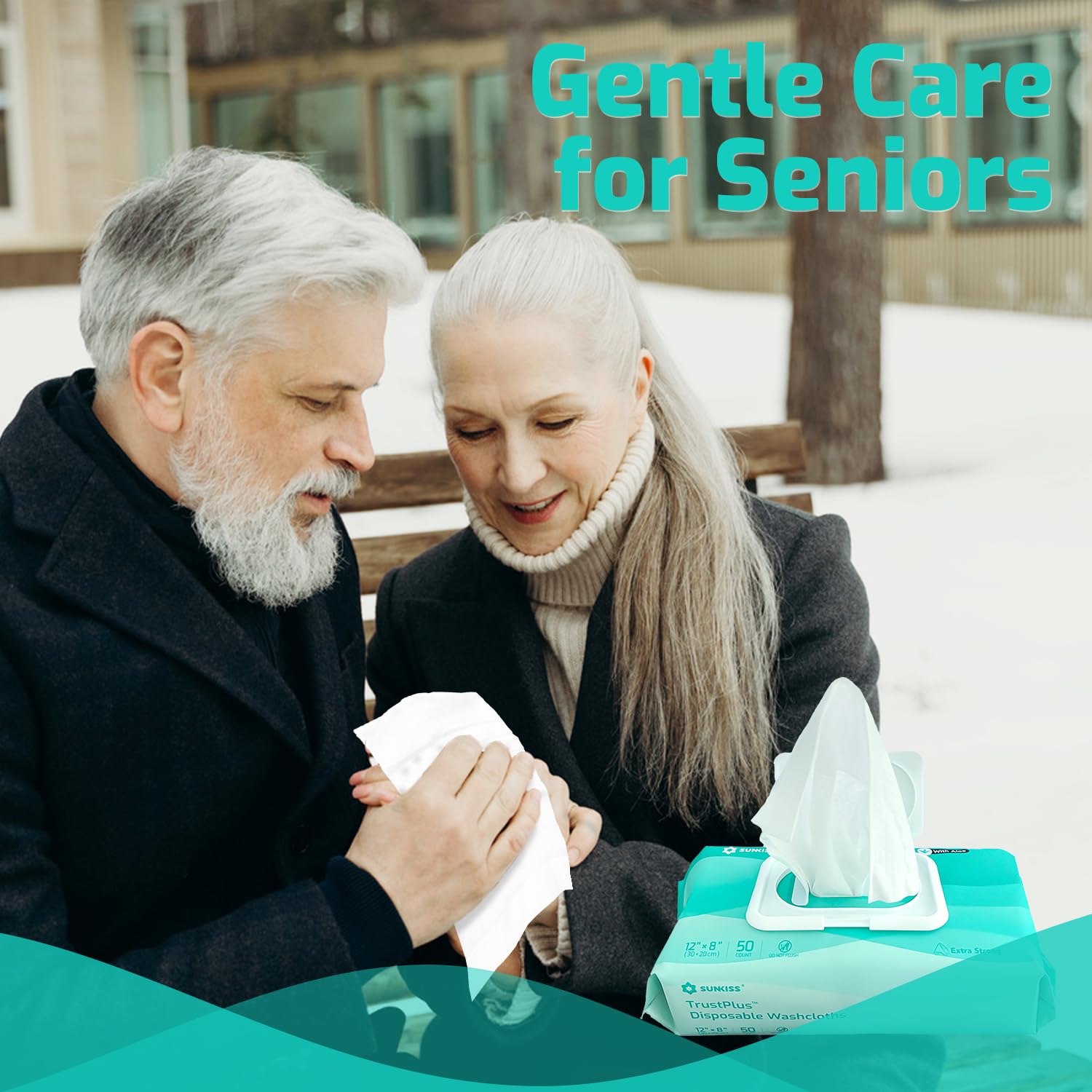 SUNKISS TrustPlus wipes for elderly cleaning and comfort