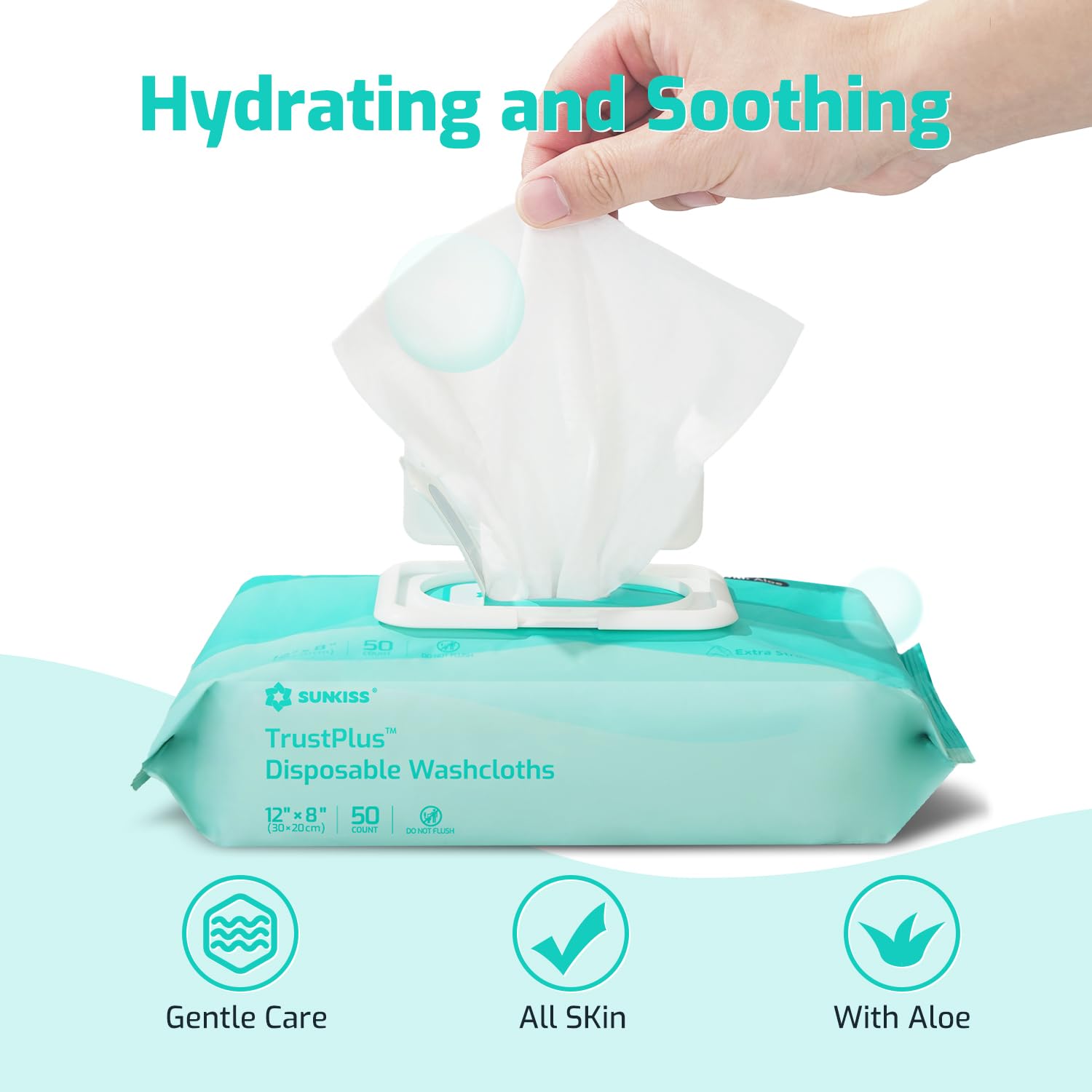 SUNKISS TrustPlus wipes resealable lid preserves moisture