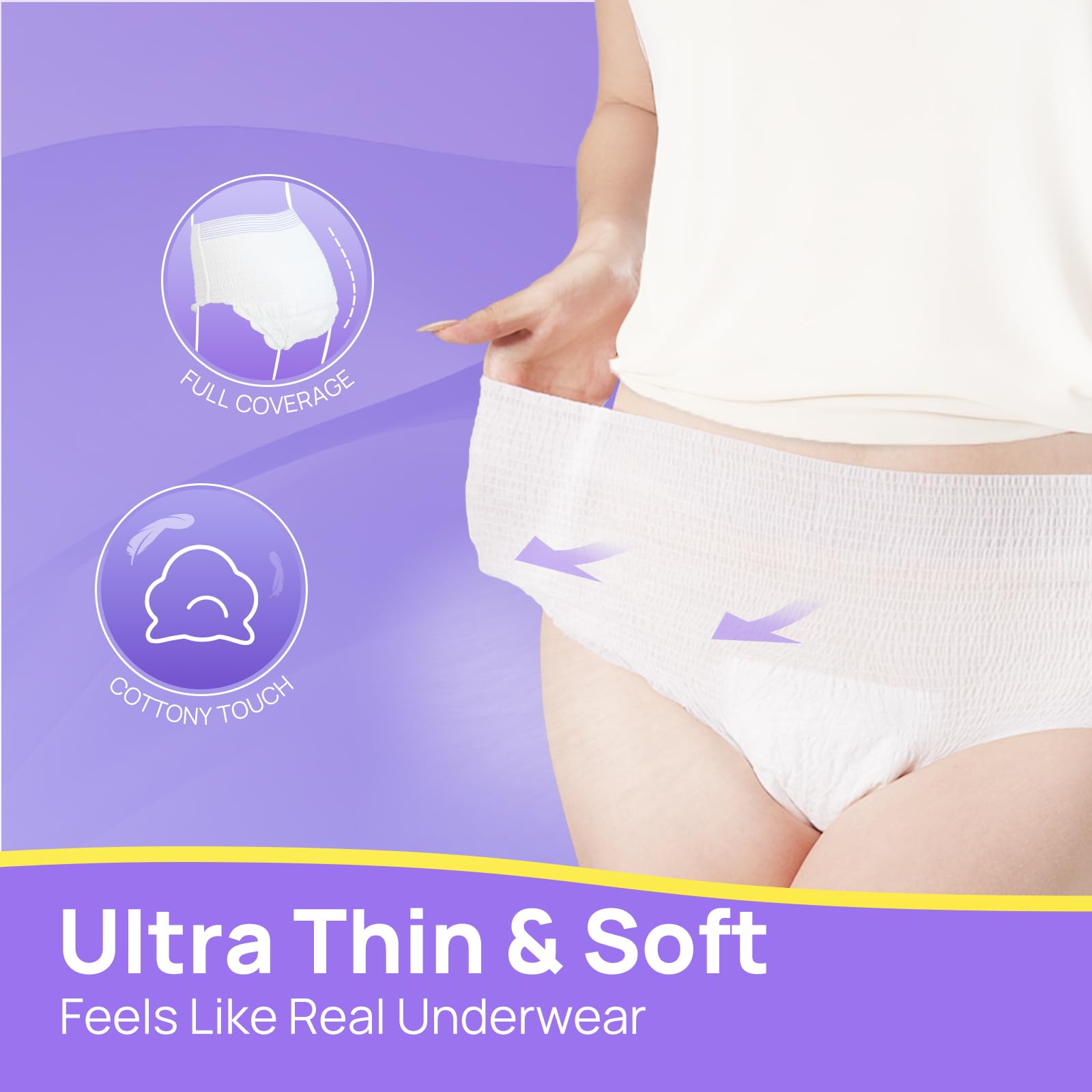 SUNKISS underwear on model shows comfortable fit and full coverage.