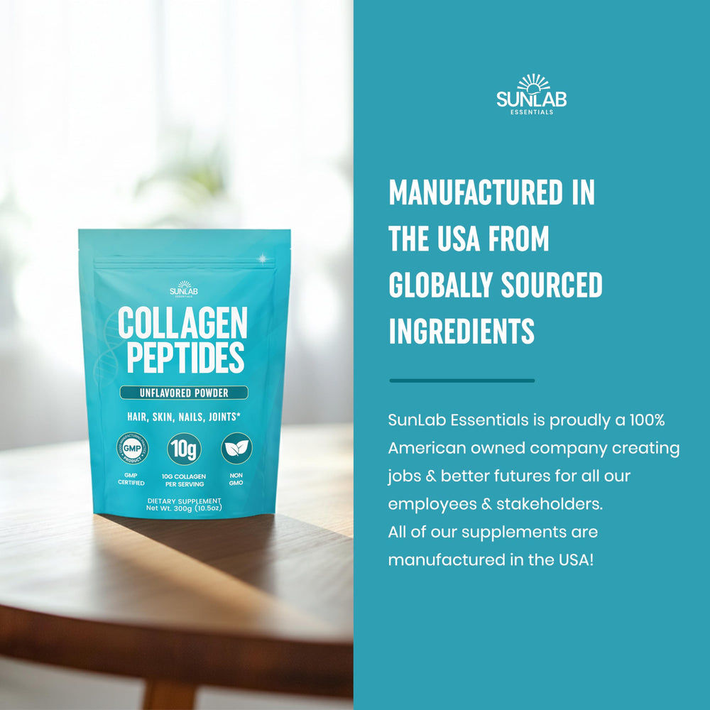 Allergen-friendly SunLab Essentials collagen peptides gluten-free and dairy-free formulation