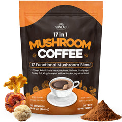 SunLab Essentials organic mushroom coffee bag front view for premium mornings