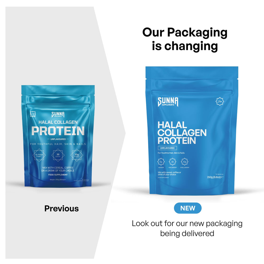 Sunna Supplements packaging flat lay conveys premium quality and halal certification