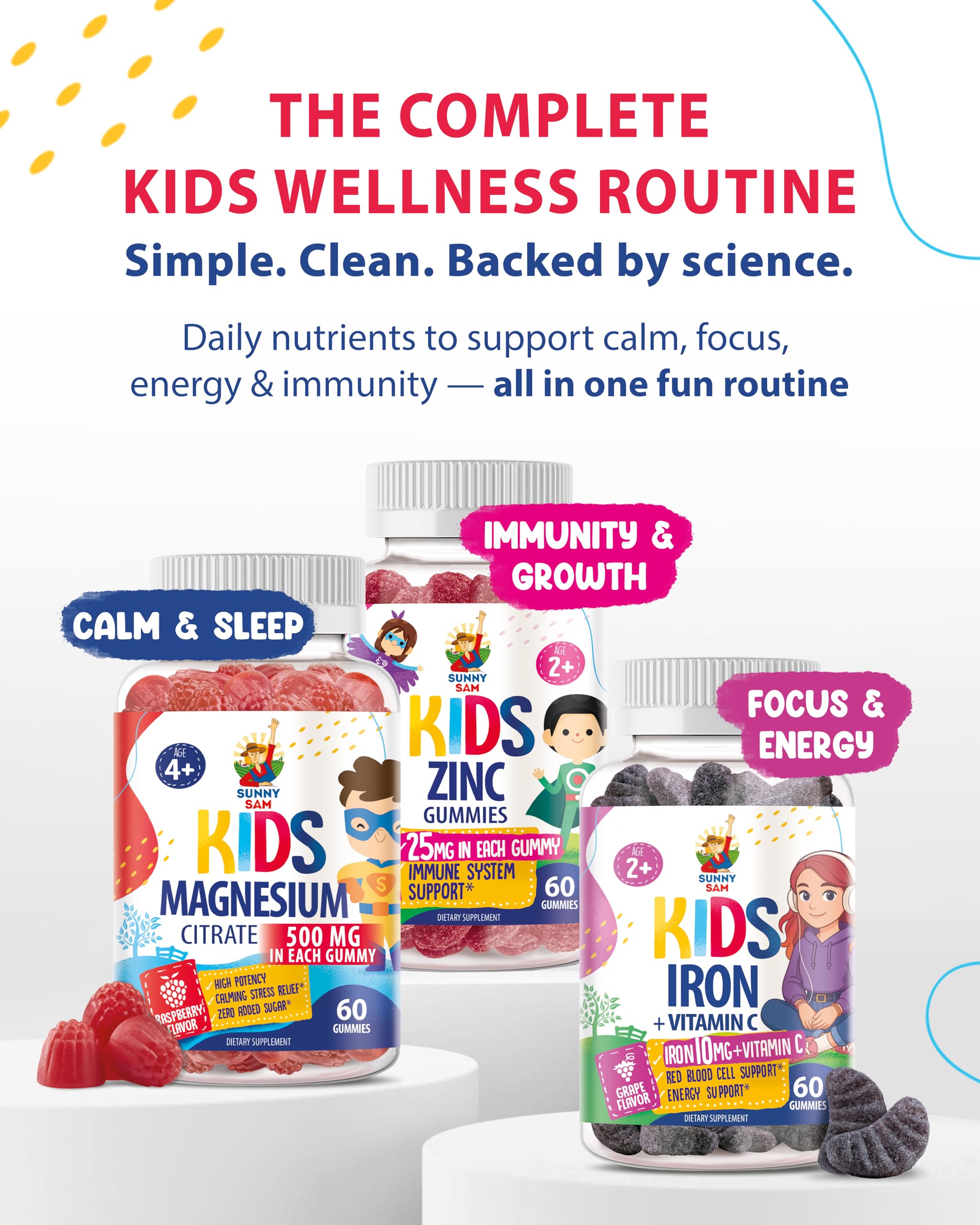 Sunny Sam bedtime-relaxation magnesium gummies for night routine.