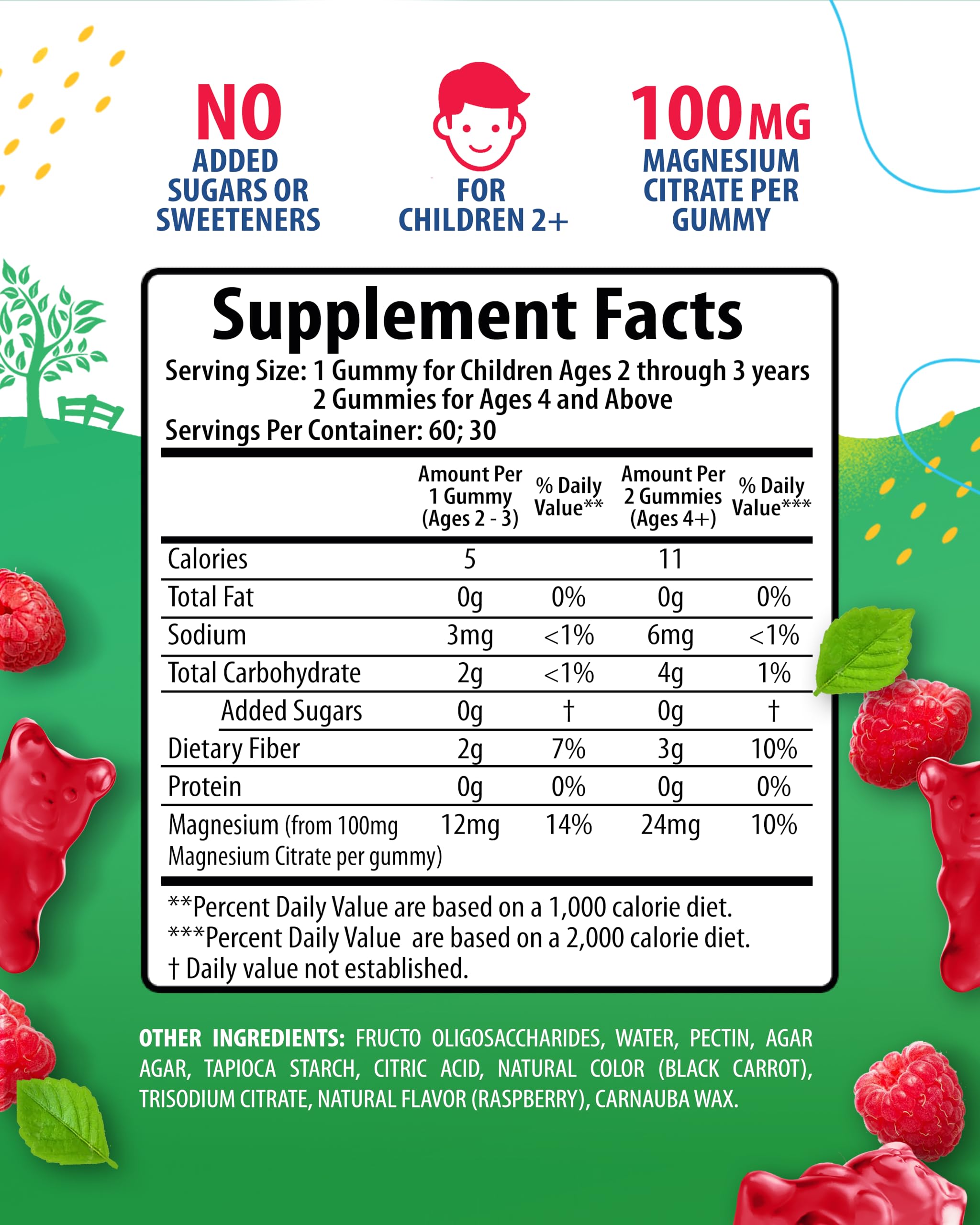 Sunny Sam calm magnesium chews with raspberry flavor for daily mood support.