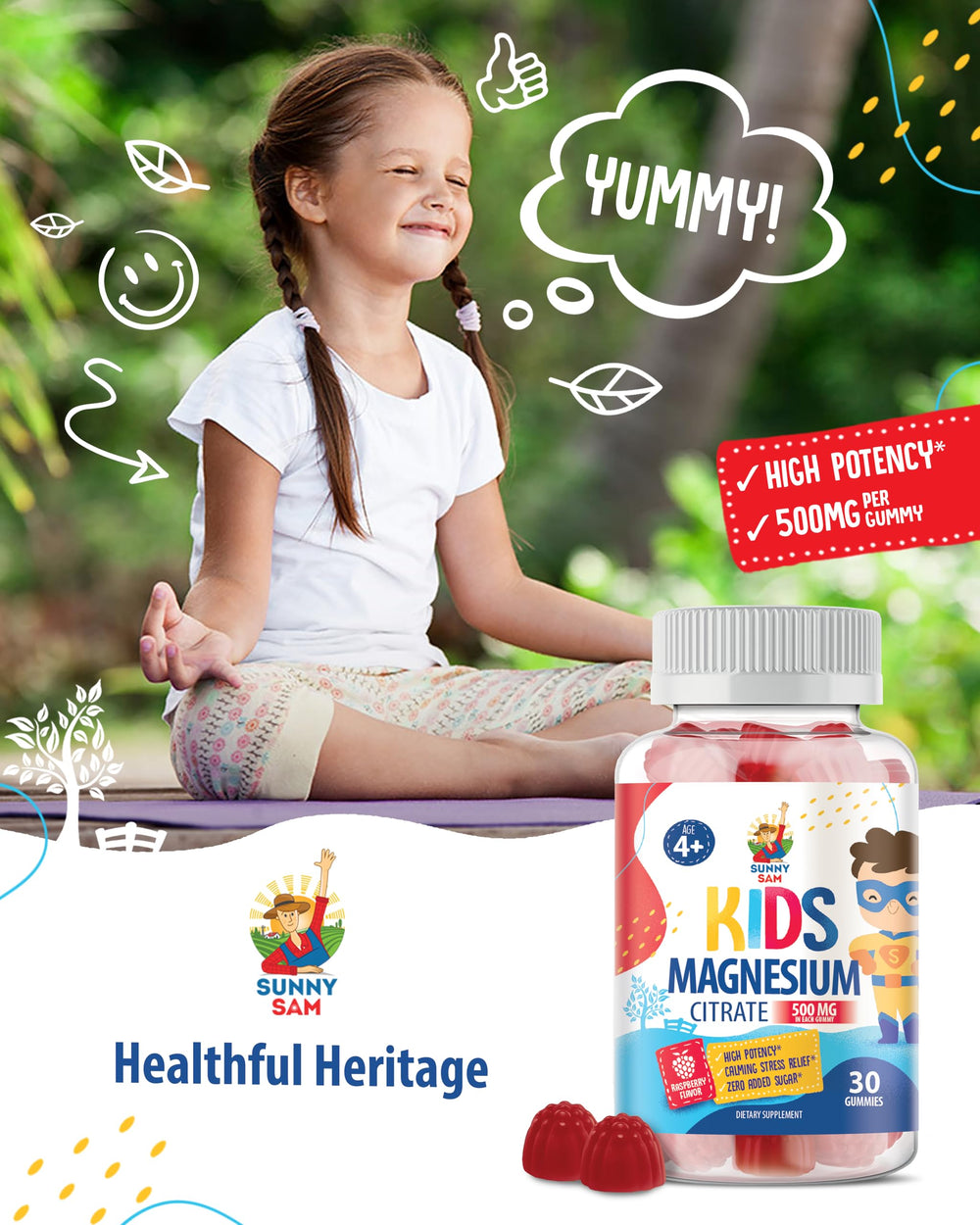 Sunny Sam non-GMO and gluten-free seal shown on packaging