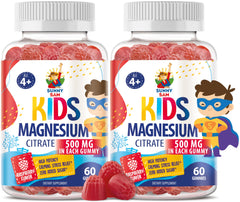 Sunny Sam sugar-free magnesium gummies for kids bottle front promote a gentle bedtime routine
