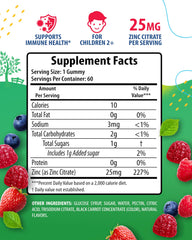 Sunny Sam Zinc Gummies Kids berry flavor close-up highlighting tasty daily vitamins