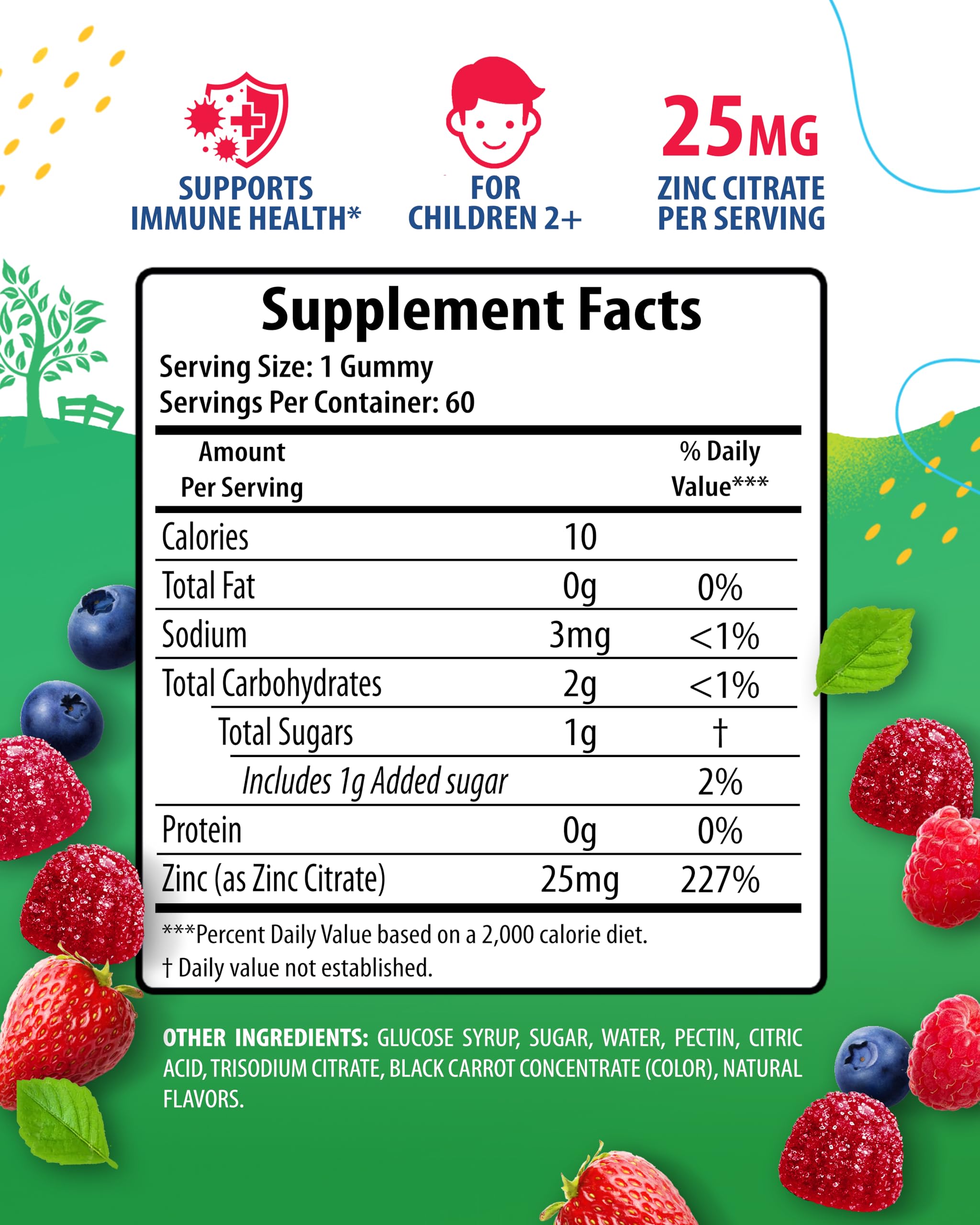 Sunny Sam Zinc Gummies bottle with 60 gummies for daily routines.