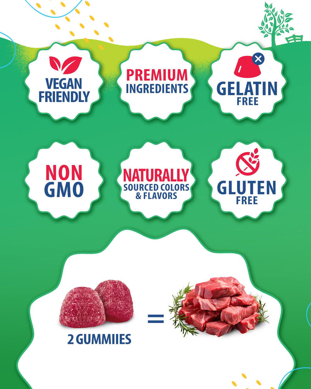 Gluten-free and non-GMO Sunny Sam zinc gummies for kids.