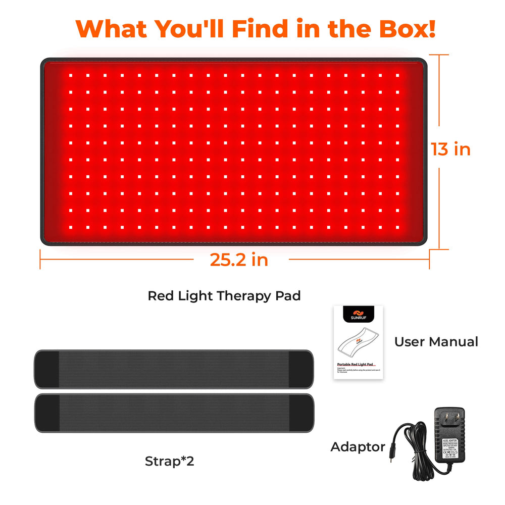 Sunruf red light therapy pad for abdomen covering a wide area with gentle heat