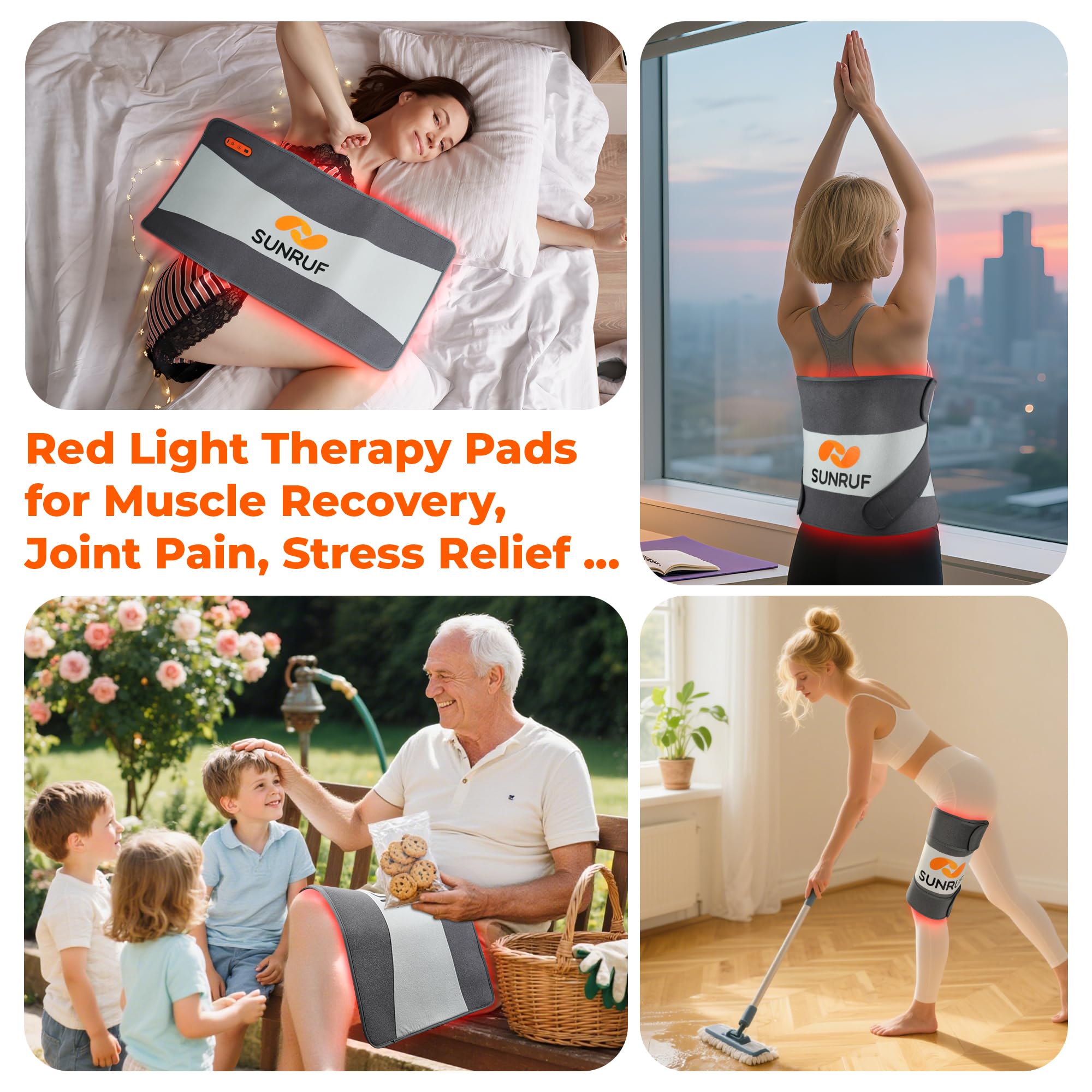 Sunruf red light therapy pad for legs providing broad coverage and warmth