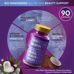 SUNUV Biotin capsules close-up ready for daily supplementation
