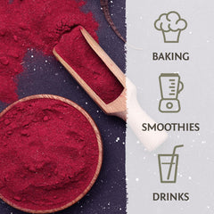 Sunwarrior Beet Root Powder in a morning smoothie for color and nutrition.