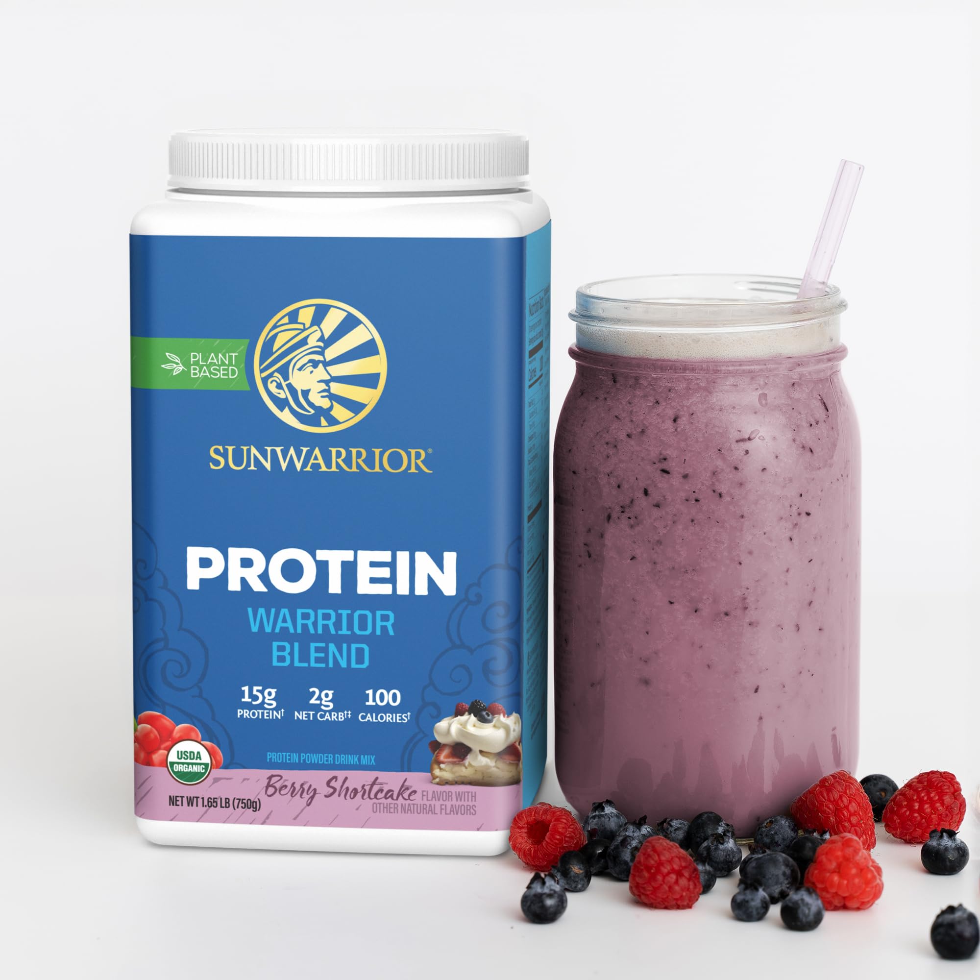 Sunwarrior Berry Warrior Blend close-up of creamy protein texture.
