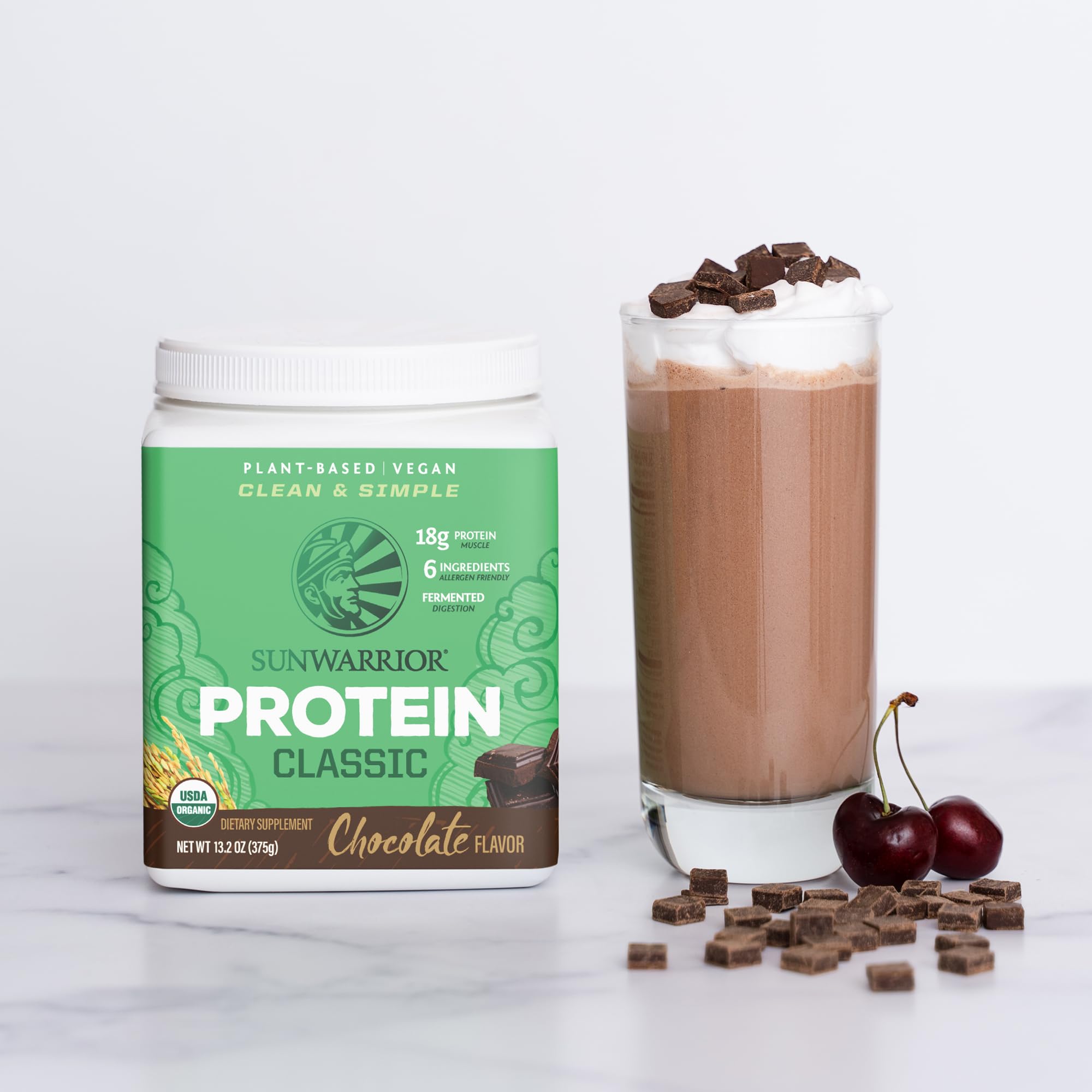 Sunwarrior brown rice protein powder dessert highlight for dairy-free flavor options.