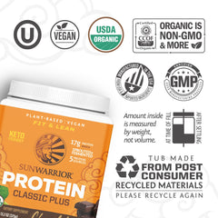 Sunwarrior chocolate clean vegan protein shake demonstrates creamy texture