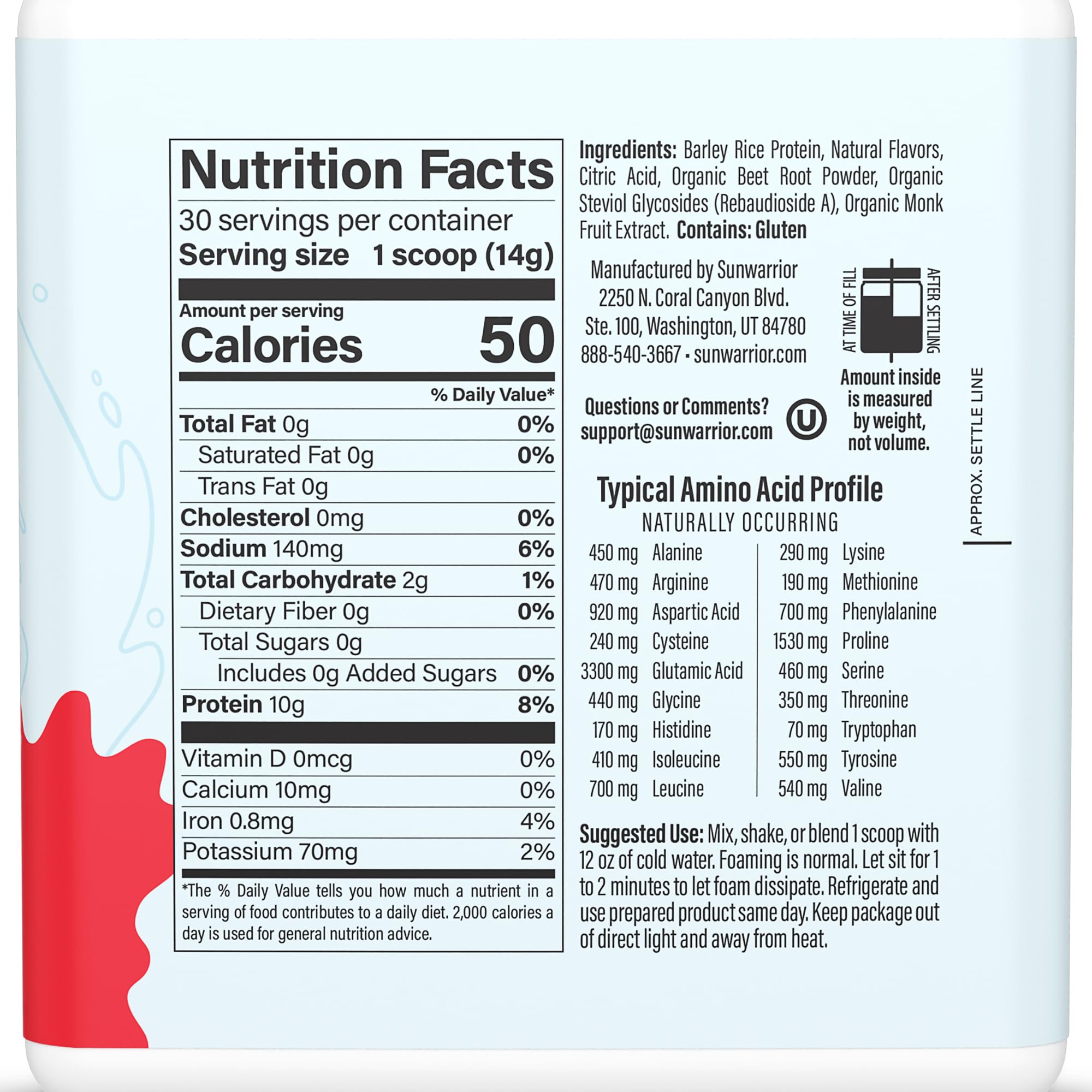 Sunwarrior Clear Protein pour demonstrates a light, quick-mix shake ideal after workouts.