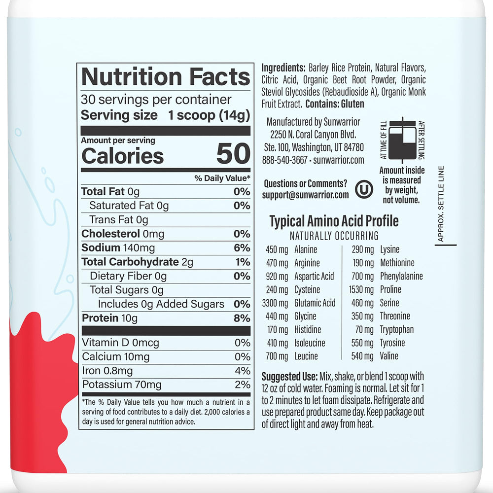 Sunwarrior Clear Protein pour demonstrates a light, quick-mix shake ideal after workouts.