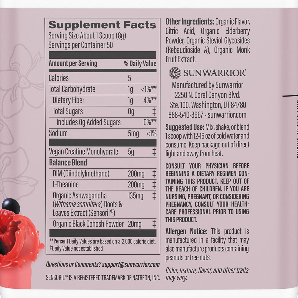 Sunwarrior Creatine for Women micronized powder scoop ensures easy, smooth mixing.