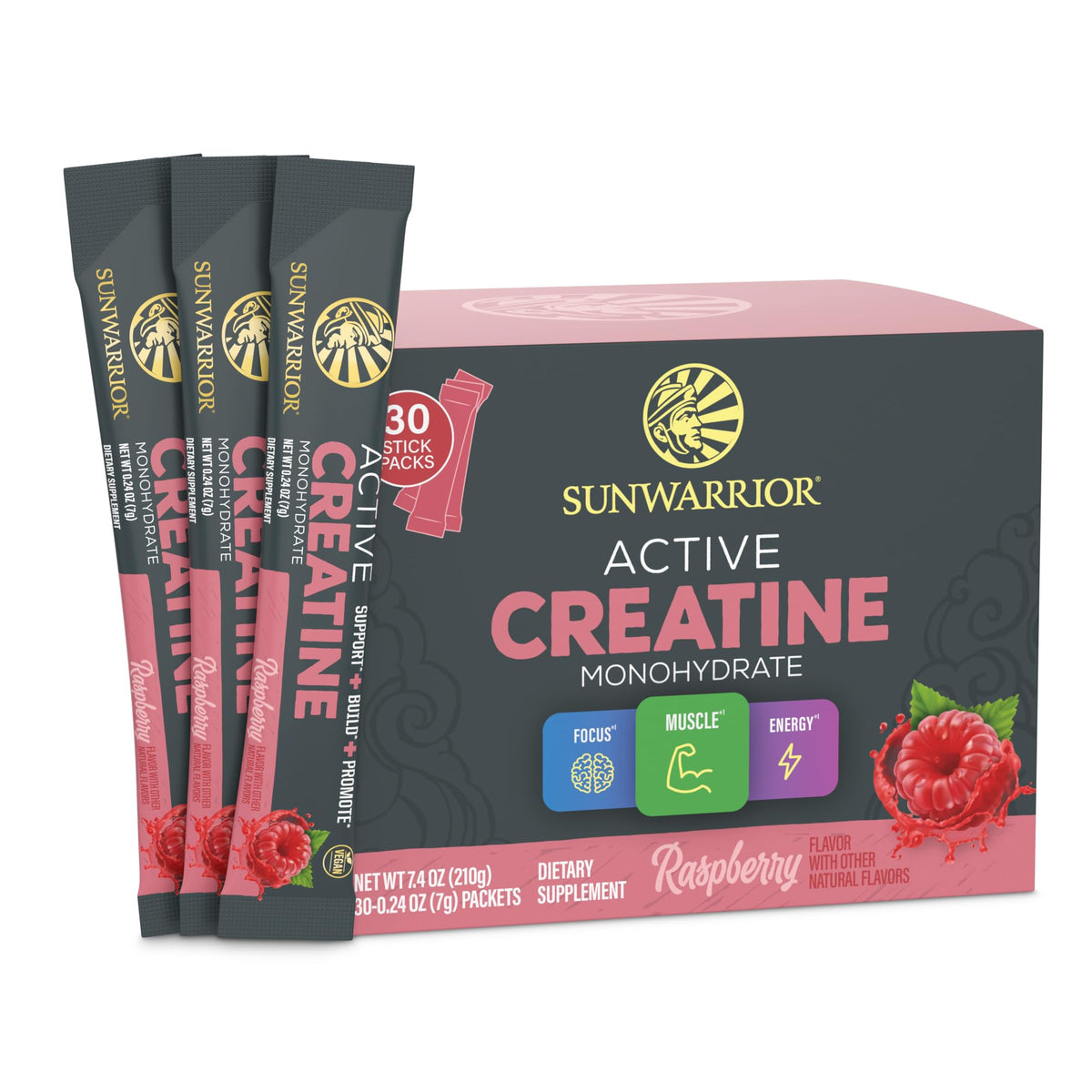 Sunwarrior Creatine Monohydrate powder bottle ready for daily muscle support during training