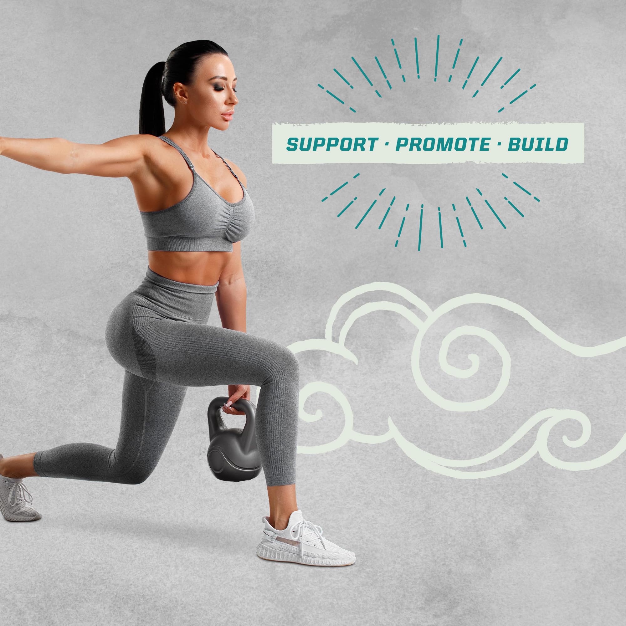 Sunwarrior Creatine Monohydrate serving image with shaker suggests easy mixing on the go.
