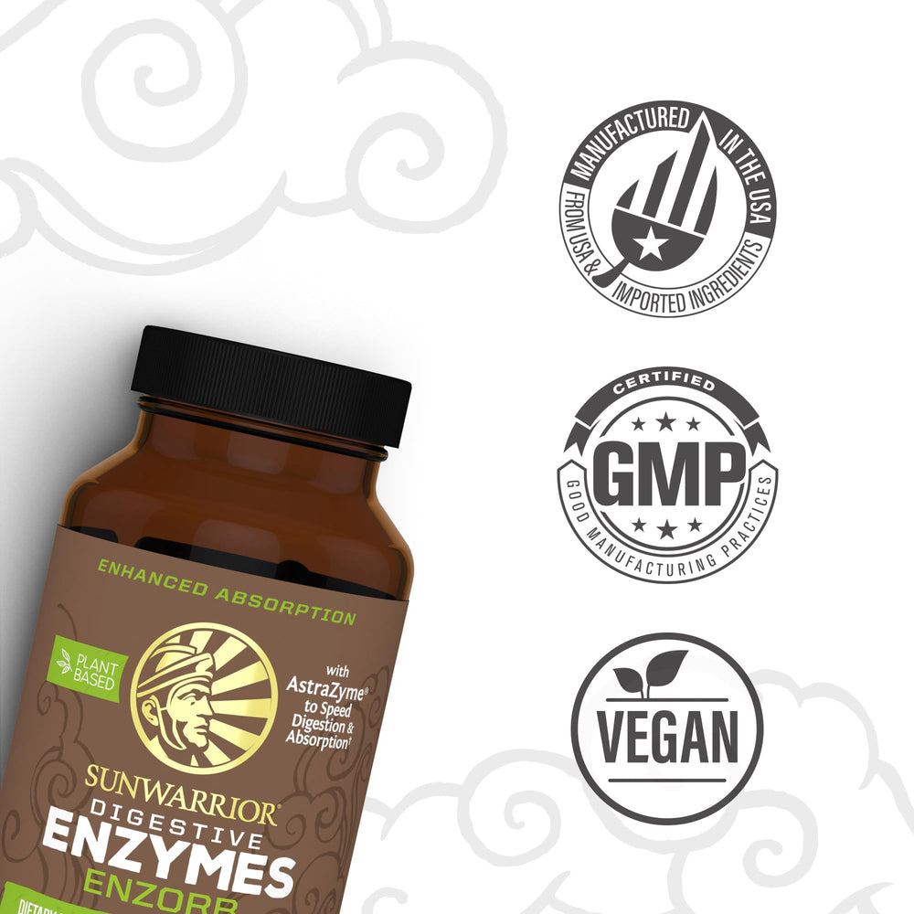 Capsules of Sunwarrior Enzorb ready to take with meals