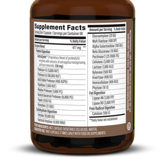 Sunwarrior Enzorb label close-up showing enzyme and probiotic blend