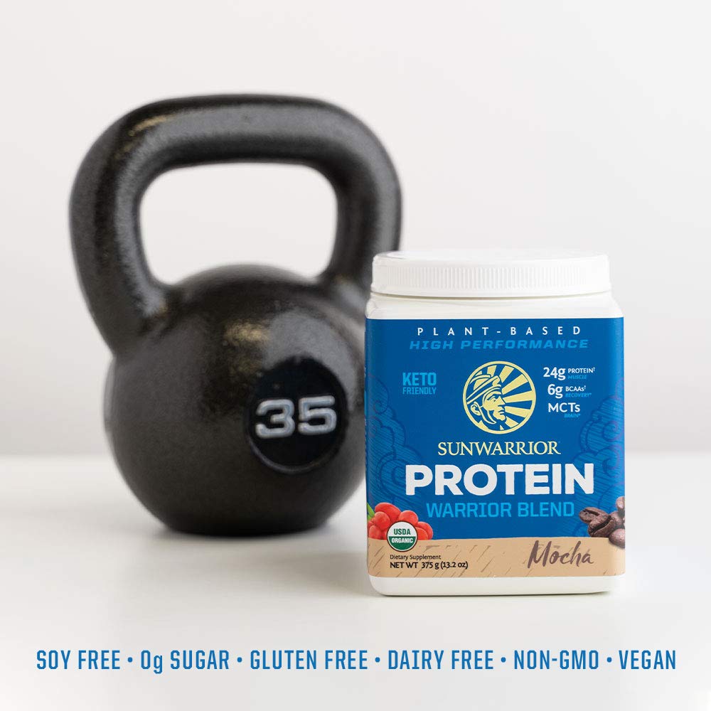 Sunwarrior hemp and pea protein blend ingredients visual highlight.