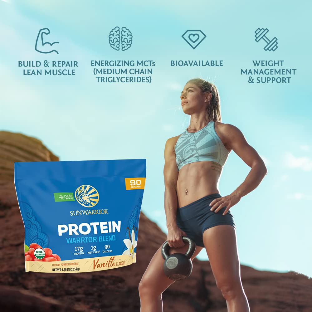 Sunwarrior hemp-pea protein blend ready to power plant meals