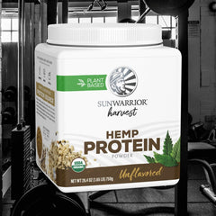 Sunwarrior hemp protein powder texture ready for shakes or baking nutritious