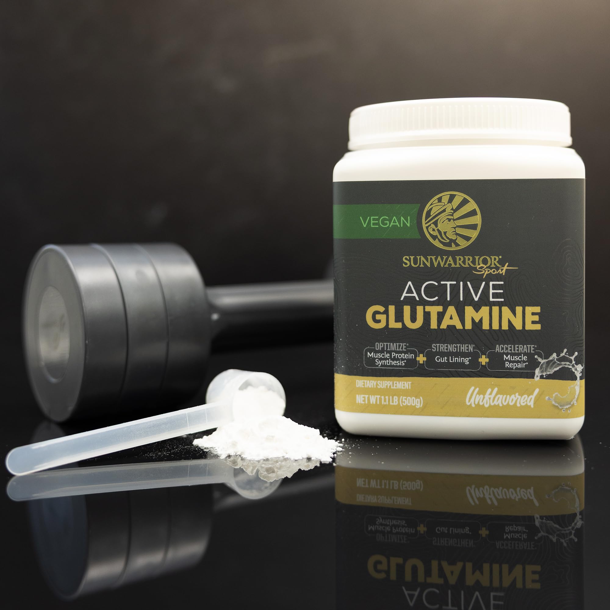 Sunwarrior L-Glutamine powder athlete after workout benefiting recovery rituals.