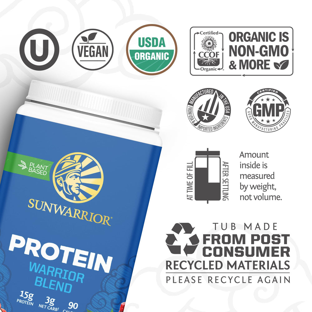 Sunwarrior maple protein scoop measuring the perfect serving.