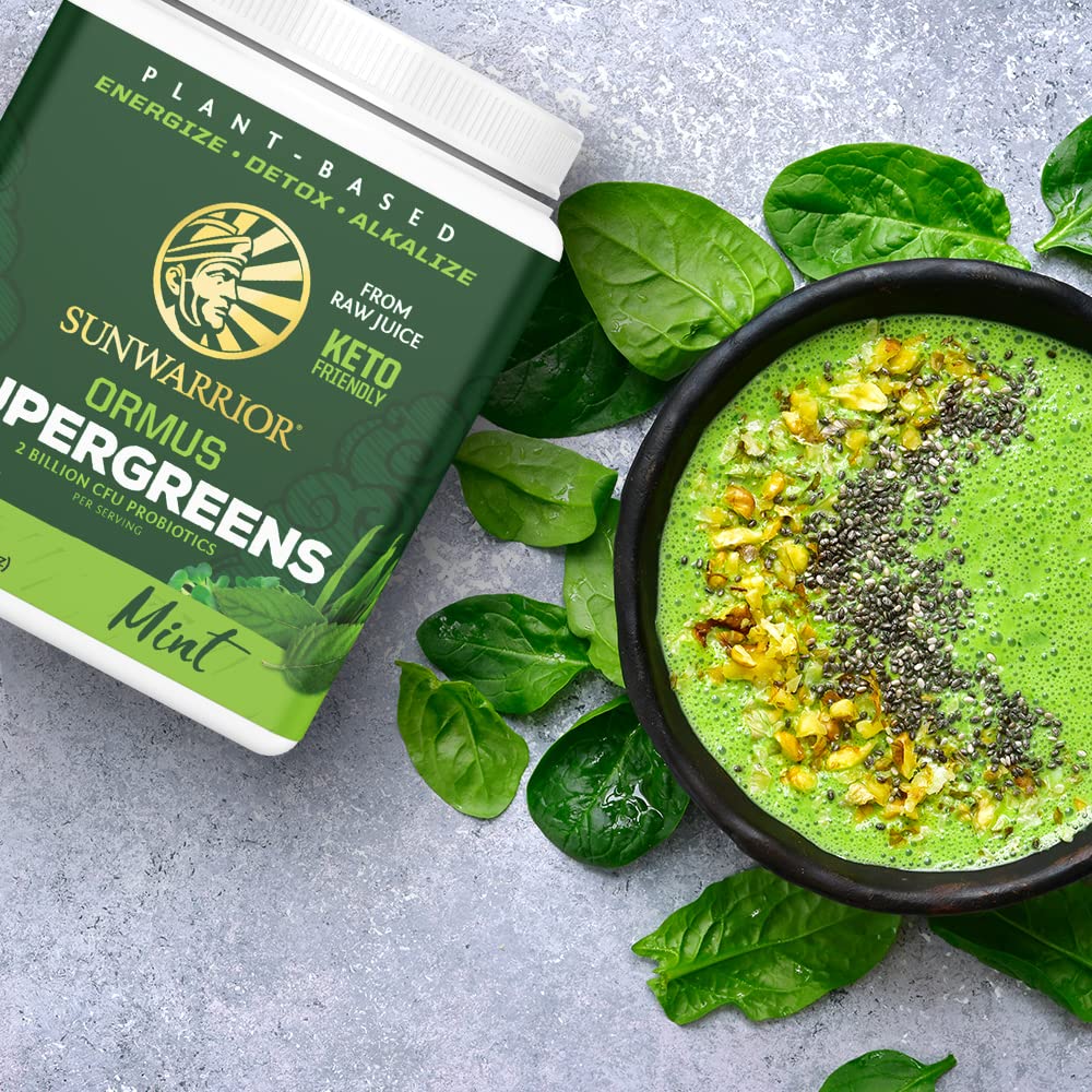 Sunwarrior Organic Greens vegan and organic seals on packaging