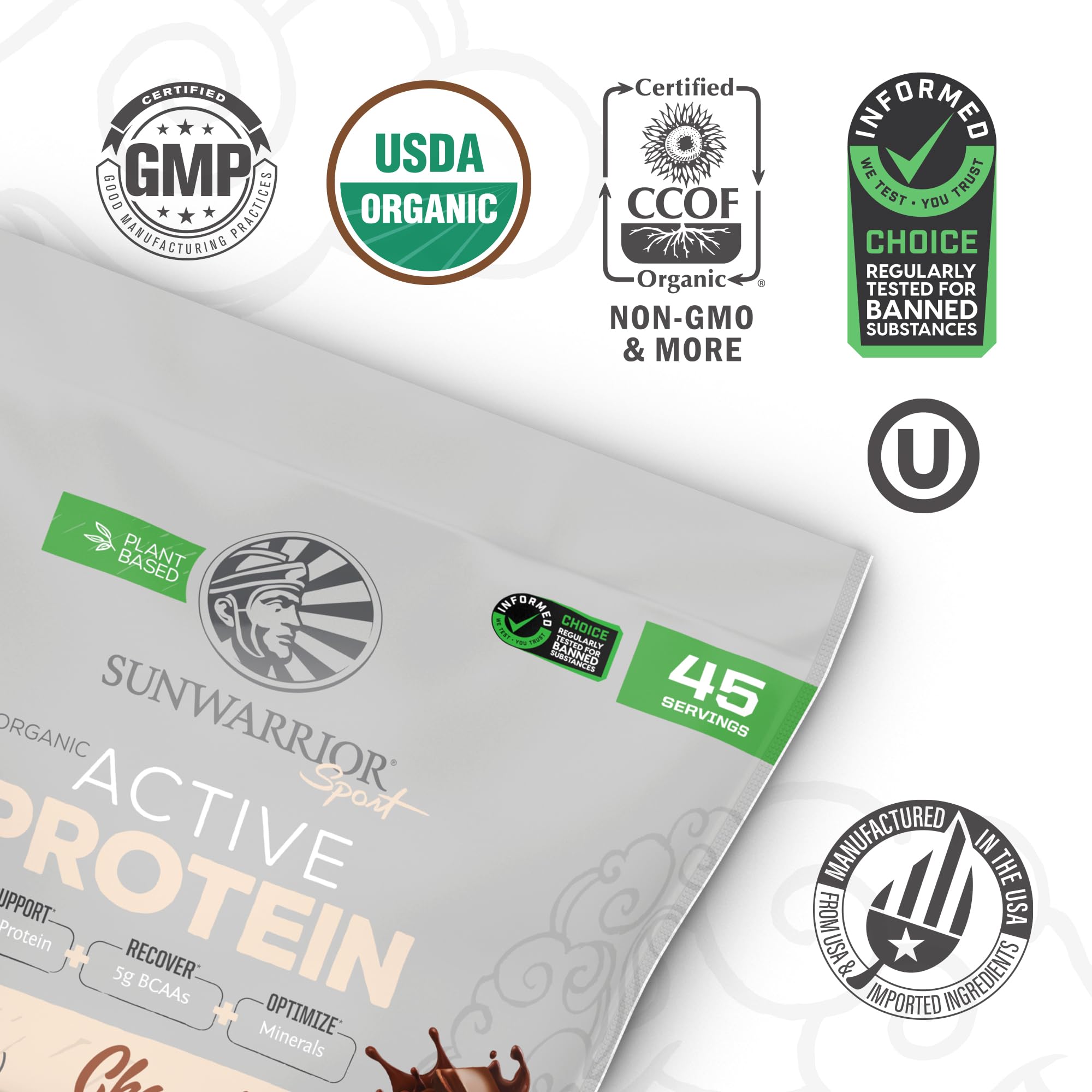 Sunwarrior vegan protein powder chocolate shake glass highlights creamy plant-based nutrition