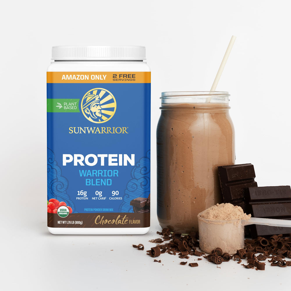 Sunwarrior packaging label bag emphasizes clean, gluten-free plant protein