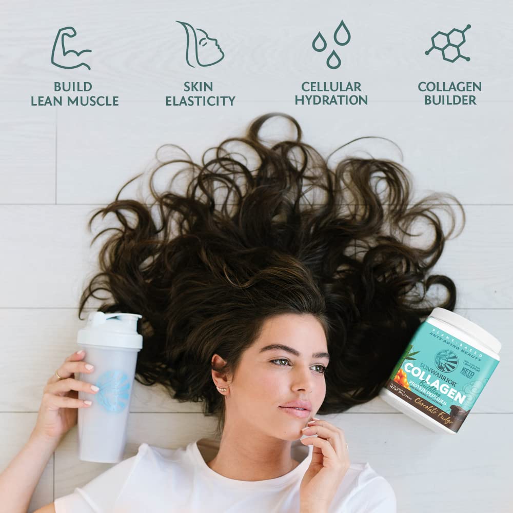 Pouring Sunwarrior powder into coffee for a versatile dairy-free boost.