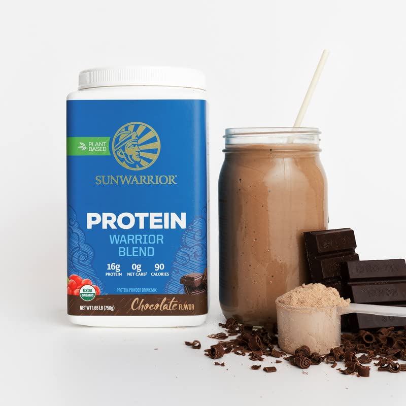 Gluten-free label reassures gluten-free suitability for Sunwarrior protein chocolate.