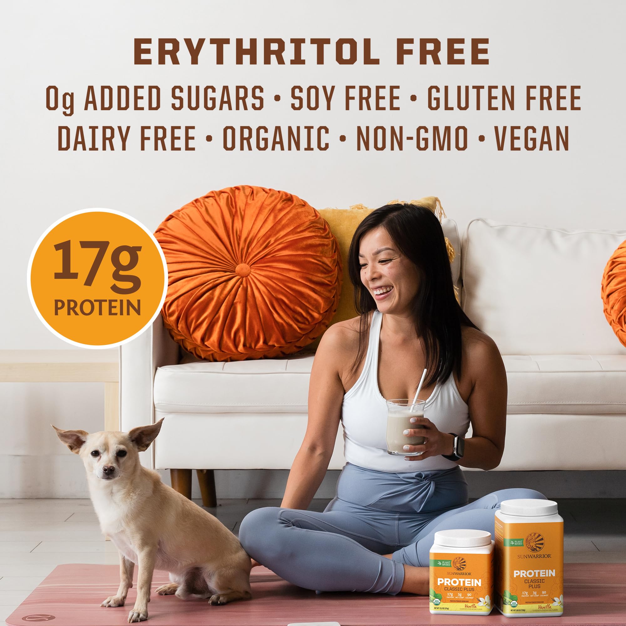 USDA Organic Sunwarrior label supports clean vegan nutrition.